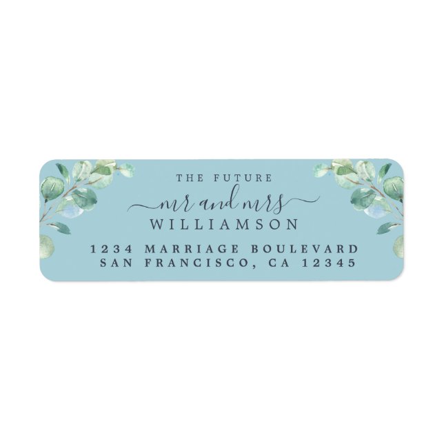 Futur M. Mme Green Foliage Mariage Adresse de reto (Devant)