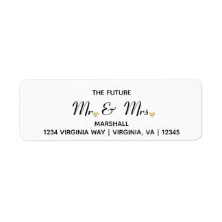 Futur M. & Mme Mariage Adresse Étiquette de retour