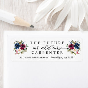 Futur M. Mme Marine Bleu Bourgogne Mariage floral