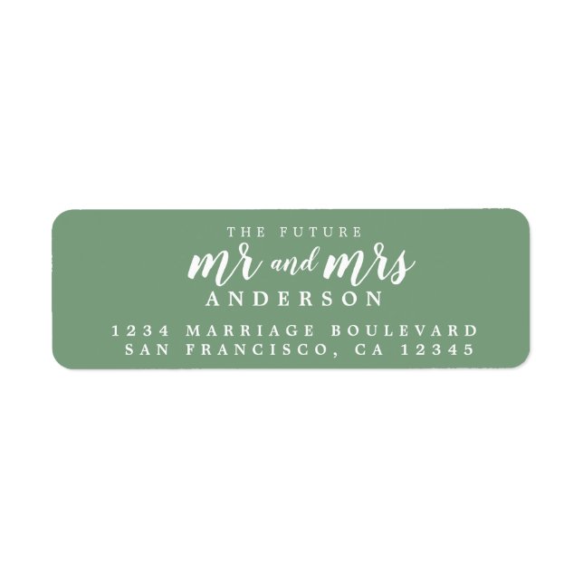 Futur M. Mme Mineral Green Mariage Adresse de reto (Devant)