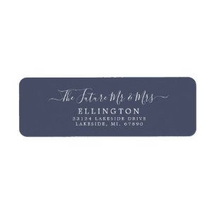 Futur M. & Mme Navy Blue Return Adresse Label