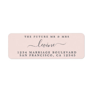 Futur M. Mme Pastel Mariage rose Adresse de retour