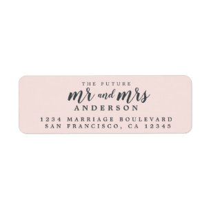 Futur M. Mme Pastel Mariage rose Adresse de retour
