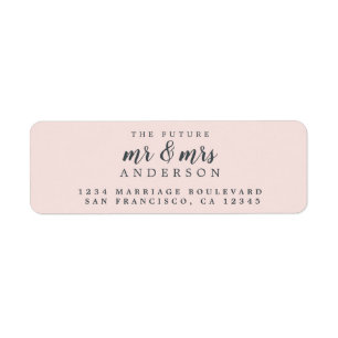 Futur M. Mme Pastel Mariage rose Adresse de retour