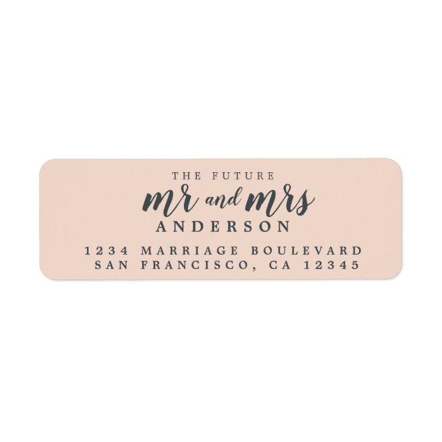 Futur M. Mme Pastel Mariage rose Adresse de retour (Devant)