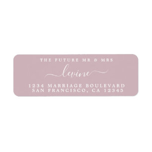 Futur M. Mme Pastel Purple Mariage Adresse de reto