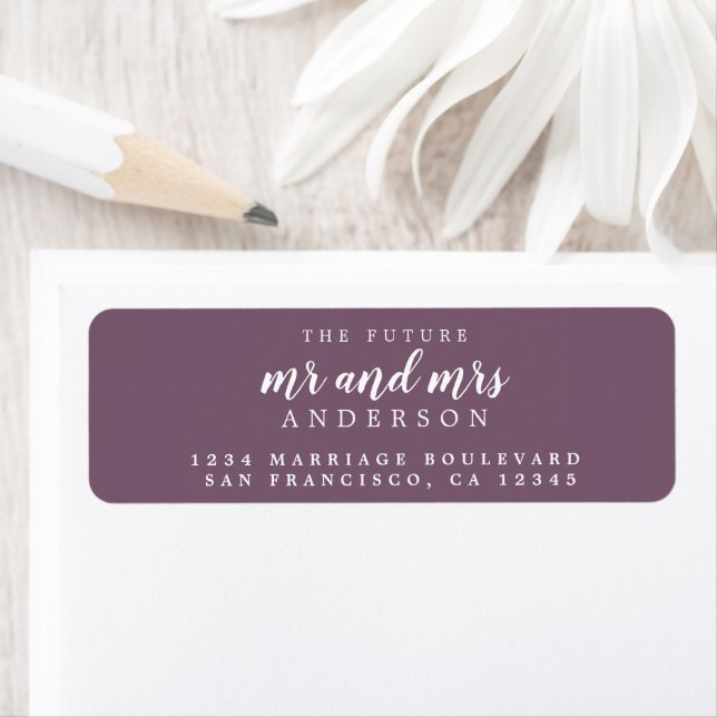 Futur M. Mme Purple Mariage Adresse de retour (En situation)