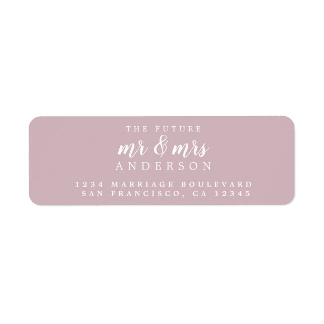 Futur M. Mme Purple Mariage Adresse de retour (Devant)