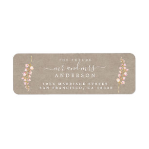 Futur M. Mme Rustic Floral Mariage Adresse de reto