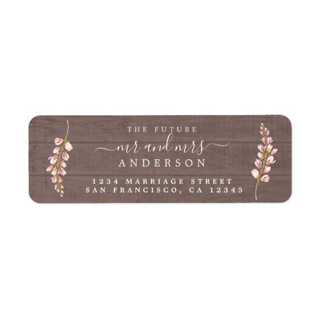 Futur M. Mme Rustic Floral Mariage Adresse de reto (Devant)
