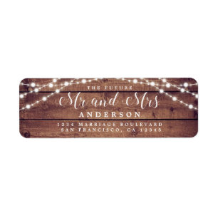 Futur M. Mme Rustic Lights Mariage Adresse de reto
