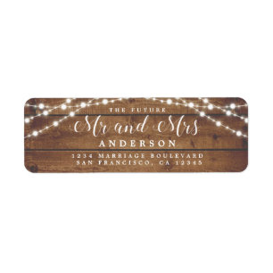 Futur M. Mme Rustic Lights Mariage Adresse de reto