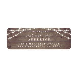 Futur M. Mme Rustic Lights Mariage Adresse de reto
