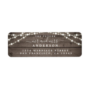 Futur M. Mme Rustic Lights Mariage Retour Adresse