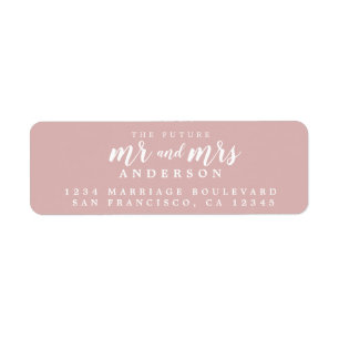 Futur M. Mme Silver Pink Mariage Adresse de retour