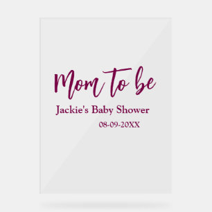 Futur maman baby shower nom date rose simple minim