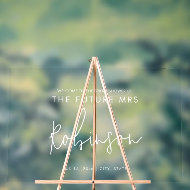 Futur mariage moderne Bridal Shower Bienvenue Blan (Neutre)