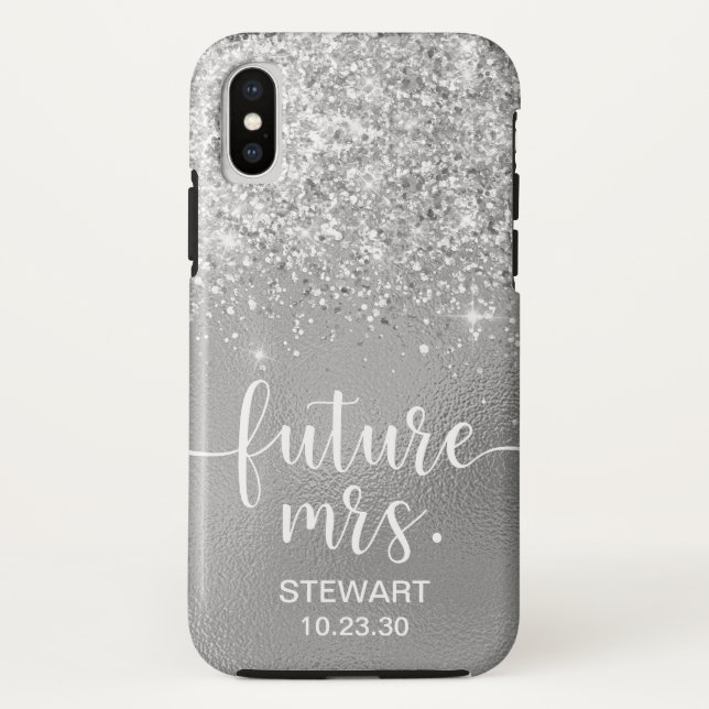 Futur Mme Étui Silver Glitter Case-Mate iPhone (Dos)