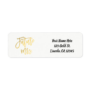 Futur Mme Faux Gold Foil Script moderne chic