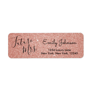 Futur Mme Pink Rose Gold Faux Parties scintillant 