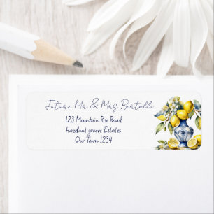 Futur monsieur mrs bleu vase citrons mariage