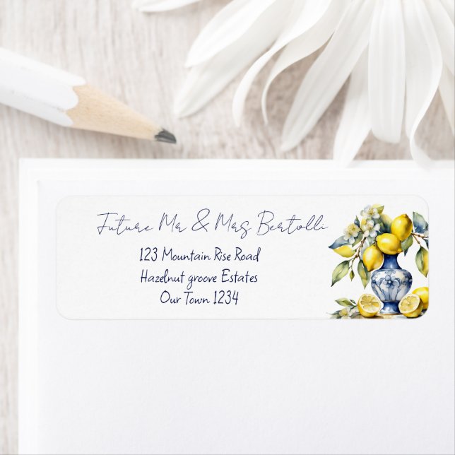 Futur monsieur mrs bleu vase citrons mariage (En situation)
