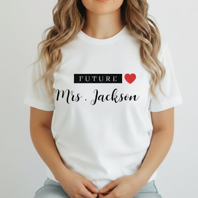 Futur personnalisé Mme Mariage Monogram T-Shirt (Créateur téléchargé)