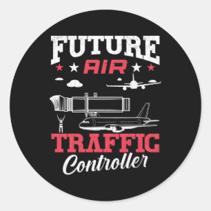Future Air Traffic Controller Aviation Airplane Classic Round Sticker