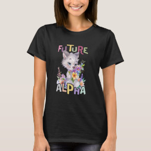 future alpha wolf with flowers cute wolves animal T-Shirt