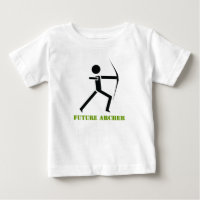 Future archer with his bow black, green archery