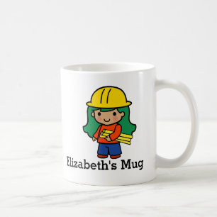 Future Architect/Engineer Girl in Hard Hat Coffee Mug