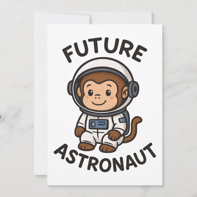 Future Astronaut - Cute Space Monkey Invitation (Front)