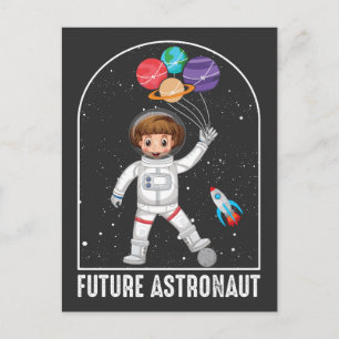 Future Astronaut Girl Dream Job Rocket Space Ship Postcard