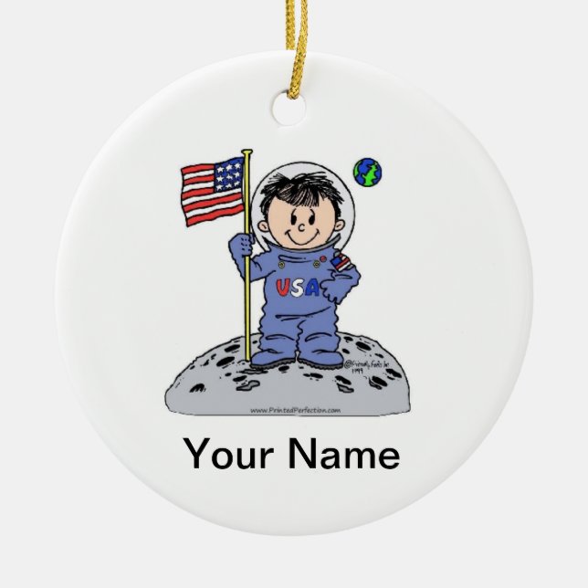 Future Astronaut - Male Ceramic Ornament (Front)