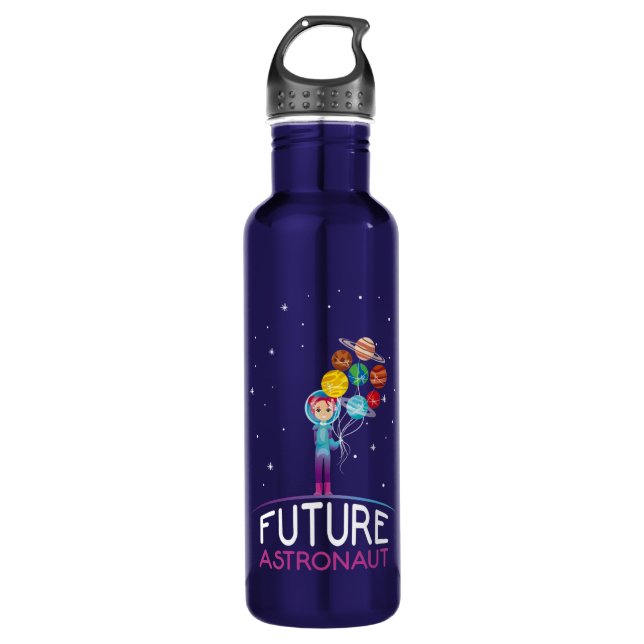 Future Astronaut With Planets Funny Gift For Kids 710 Ml Water Bottle (Front)