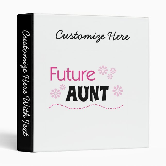 Future Aunt Black and Pink T-shirts and Gifts Binder (Front/Spine)