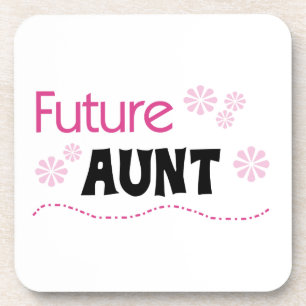 Future Aunt Black and Pink T-shirts and Gifts Coaster