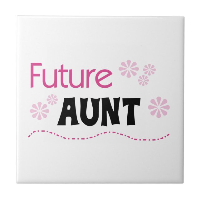 Future Aunt Black and Pink T-shirts and Gifts Tile (Front)