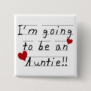 Future Auntie Kid Print Tshirts and Gifts 2 Inch Square Button