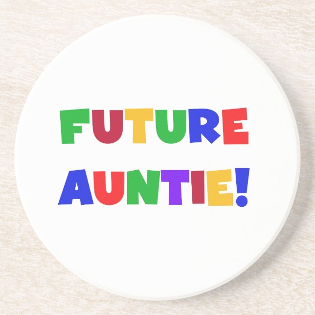 Future Auntie Primary Colours T-shirts and Gifts Coaster (Front)