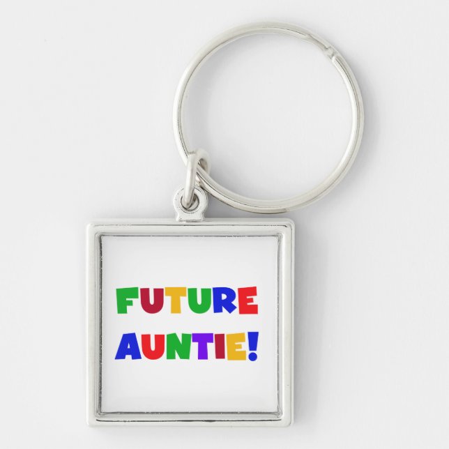 Future Auntie Primary Colours T-shirts and Gifts Keychain (Front)