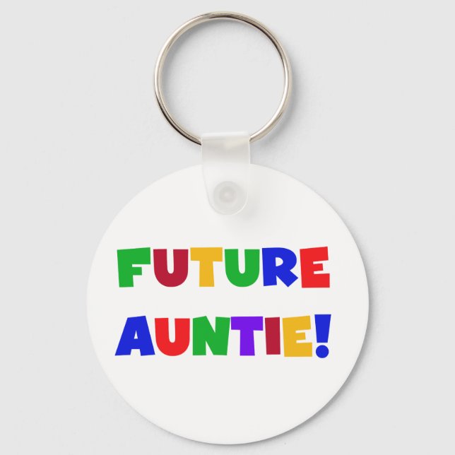 Future Auntie-Primary Colours Tshirts and Gifts Keychain (Front)