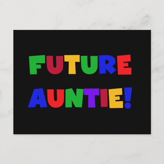 Future Auntie-Primary Colours Tshirts and Gifts Postcard (Front)