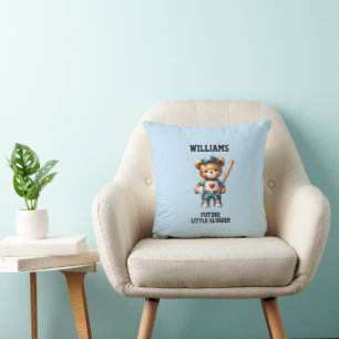Future Baseball Player Teddy Bear Throw Pillow
