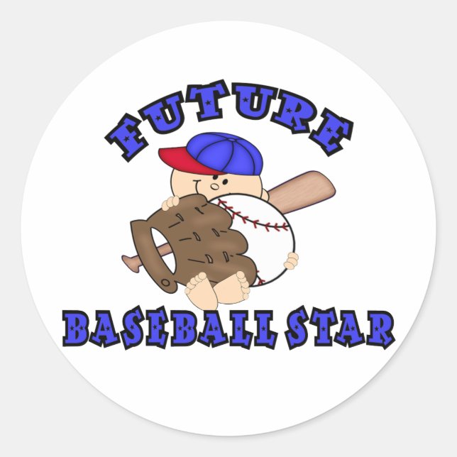 Future Baseball Star Classic Round Sticker (Front)