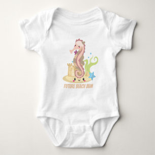 Future beach bum baby unisex kawaii sea horse bodysuit