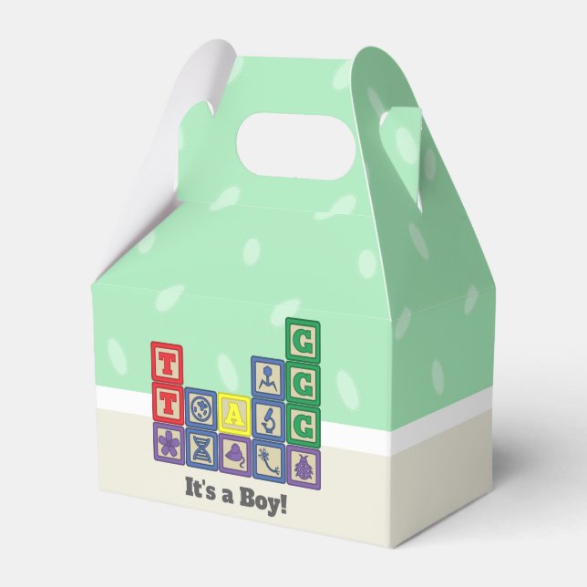 Future Biologist's Blocks Baby Shower Favour Box (Front Side)
