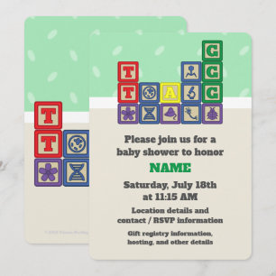 Future Biologist's Blocks Baby Shower Invitation