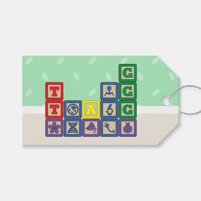 Future Biologist's Blocks Gift Tag (Front (Horizontal))