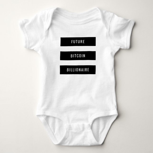 Future Bitcoin Billionaire Baby Block Design Bodysuit (Front)